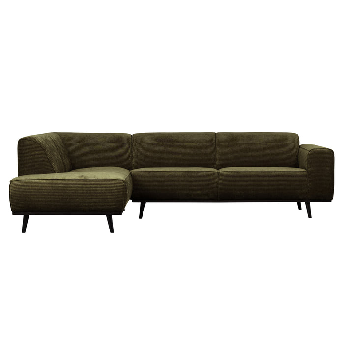 WOOOD Statement Hoekbank Links - Ribstof - Warm Green