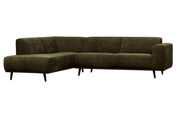 WOOOD Statement Hoekbank Links - Ribstof - Warm Green