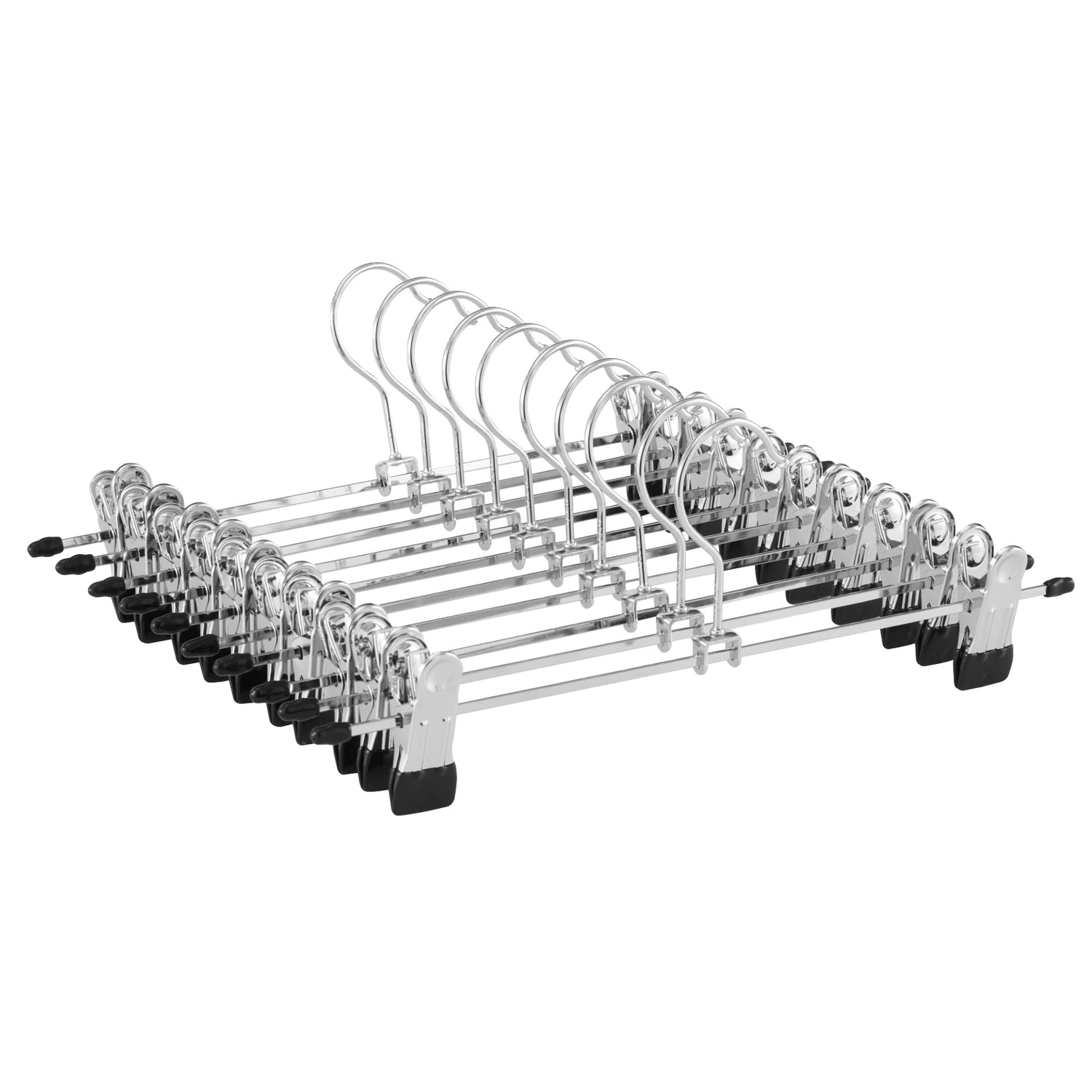 ACAZA Antislip kledinghangers - large - 40 cm lang - verstelbare knijpers - 20 stuks - zilvergrijs