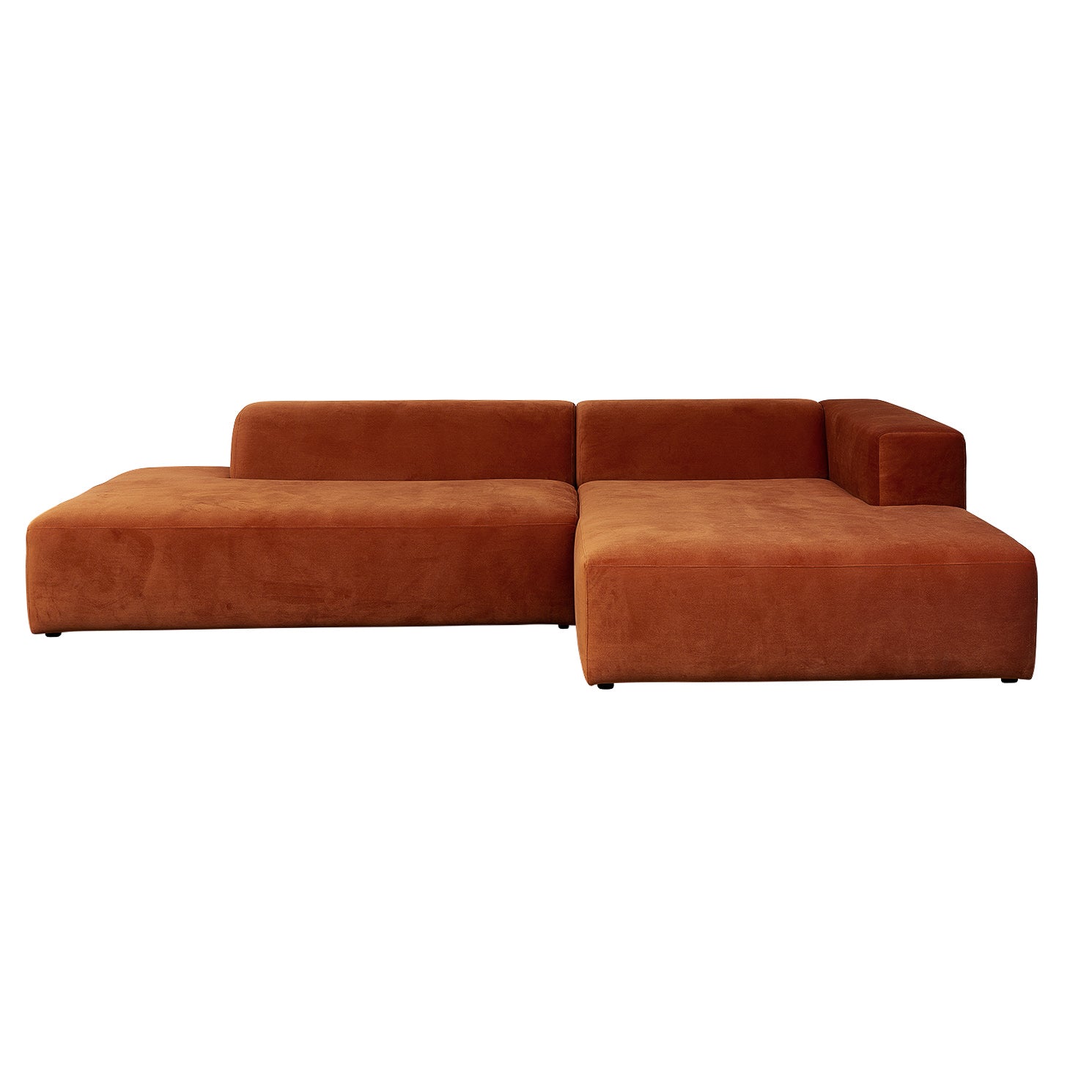 4x6SOFA Hoekbank rechts X6 velours roest