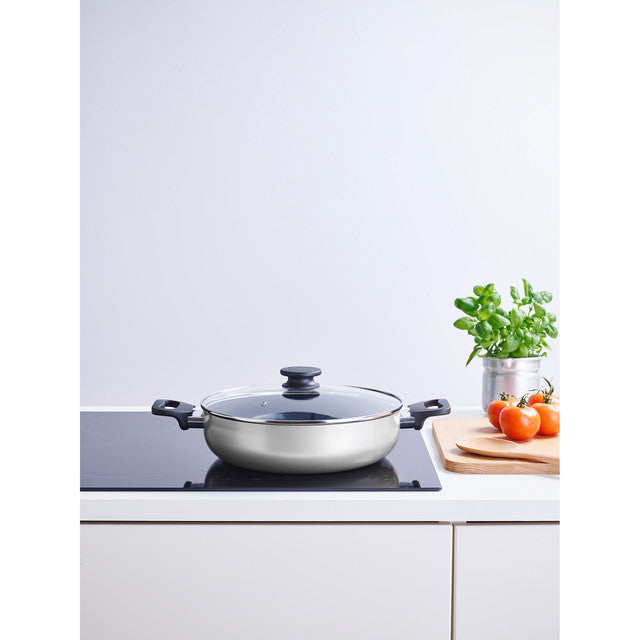 Brabantia Indu+ Hapjespan, 28 cm, anti-aanbaklaag