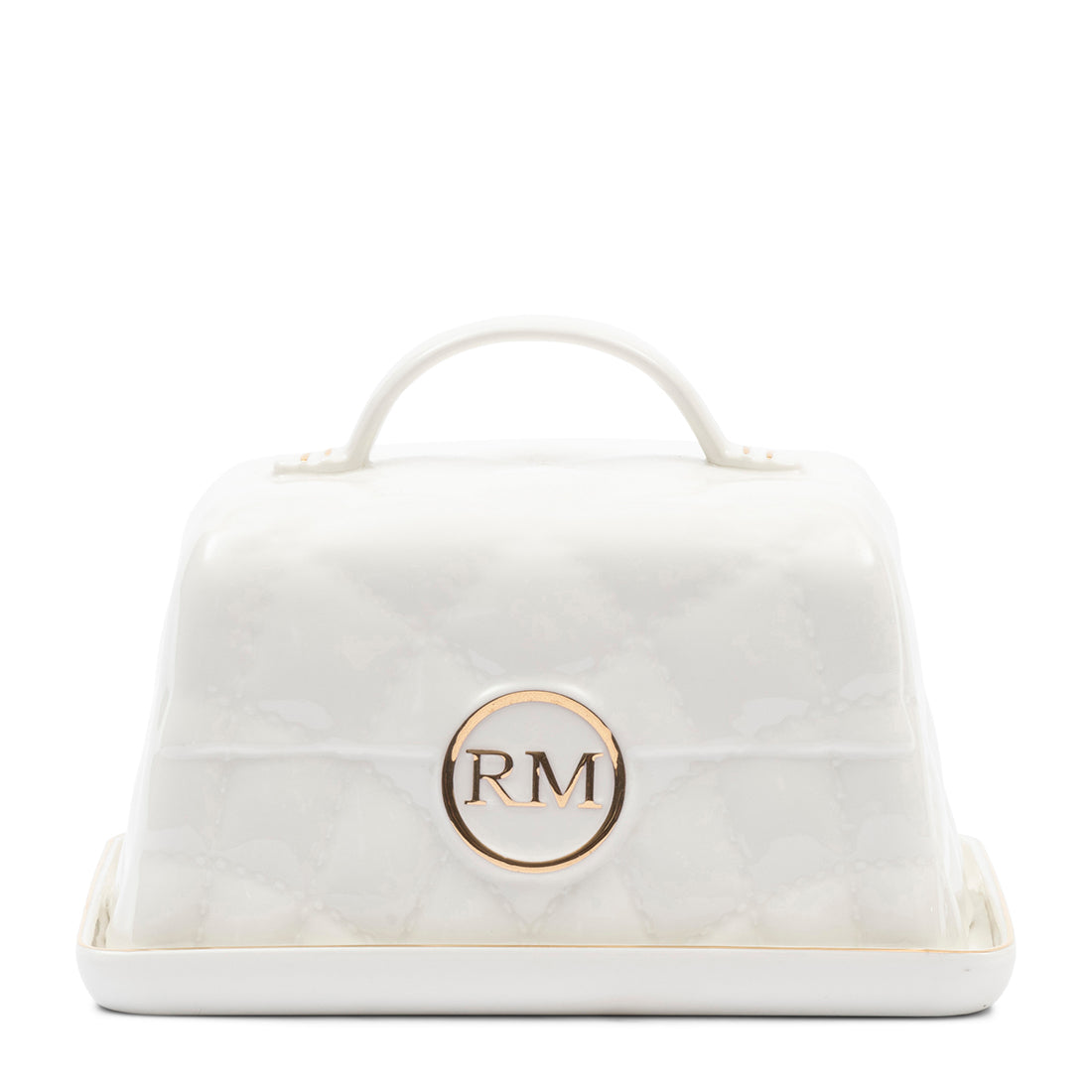 Riviera Maison Botervloot wit, met deksel - RM Luxury - Porselein