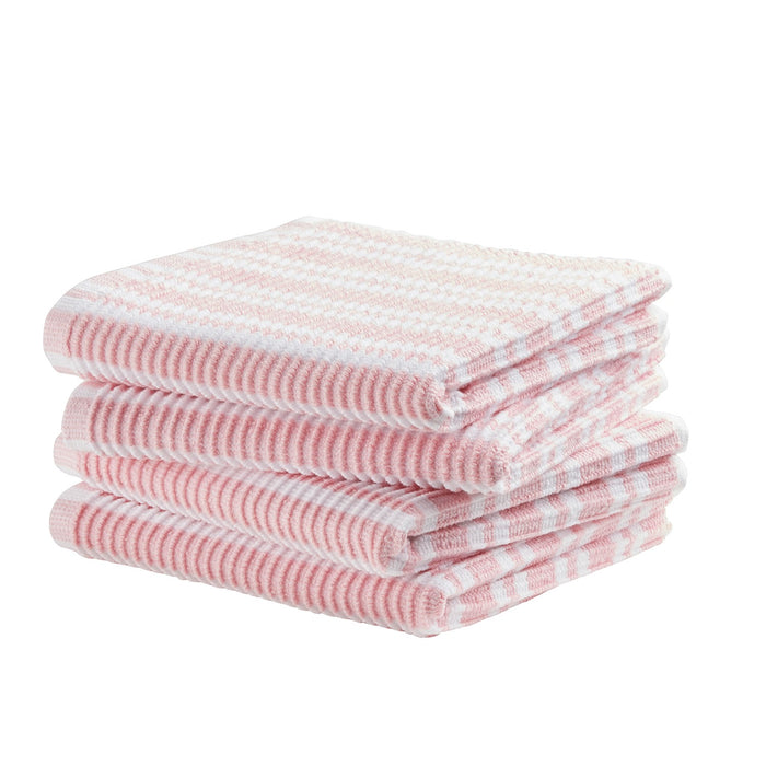 DDDDD vaatdoek Basic Clean - 30x30cm - Pastelroze gestreept - 4 stuks