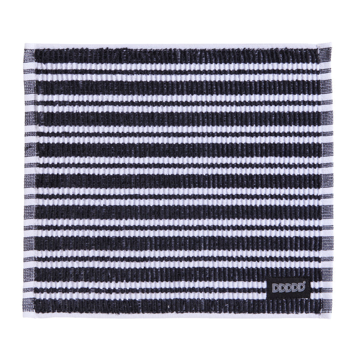 DDDDD vaatdoek Basic Clean - 30x30cm - Zwart gestreept - 4 stuks