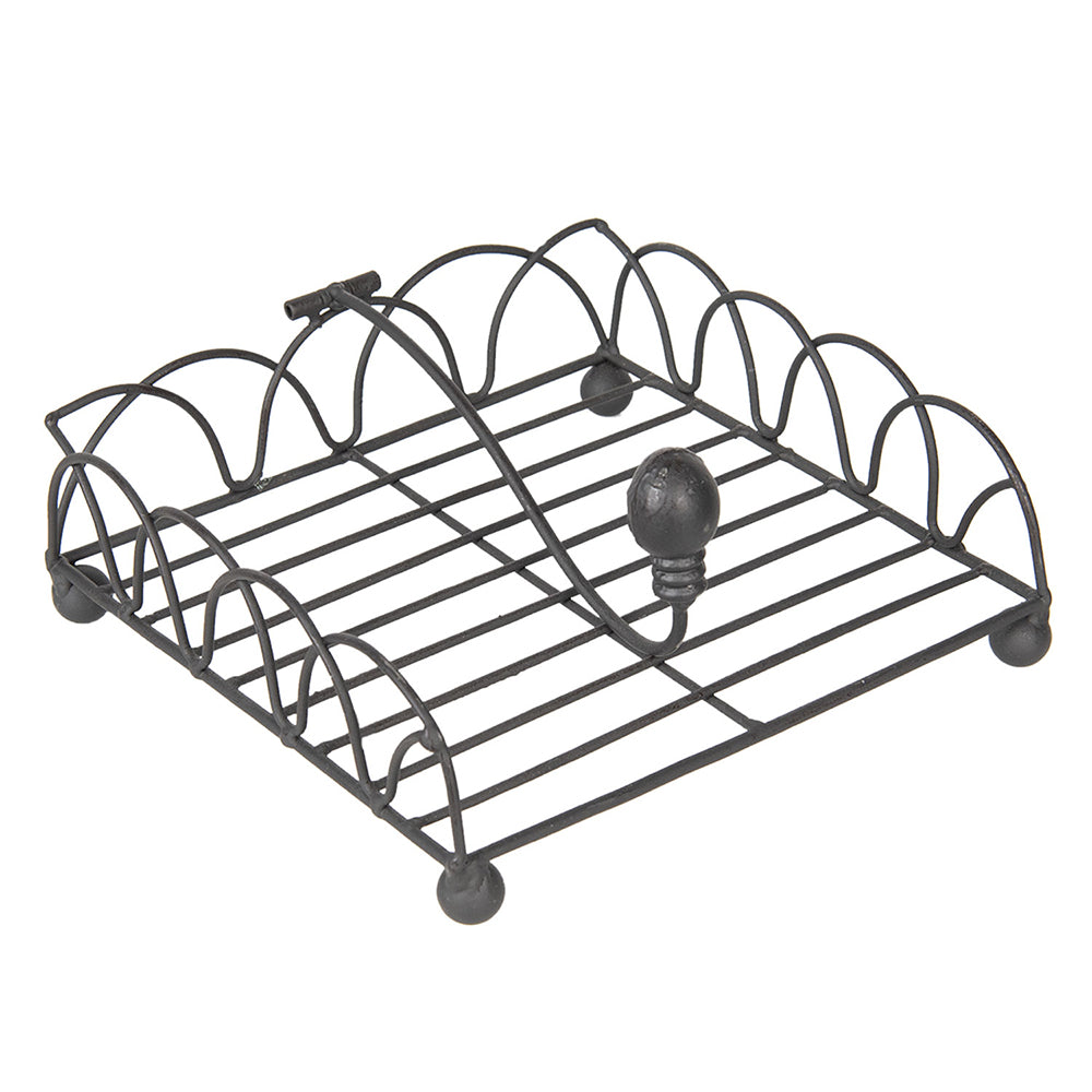 Clayre & Eef Servettenhouder 20*20*9 cm Bruin Ijzer Vierkant