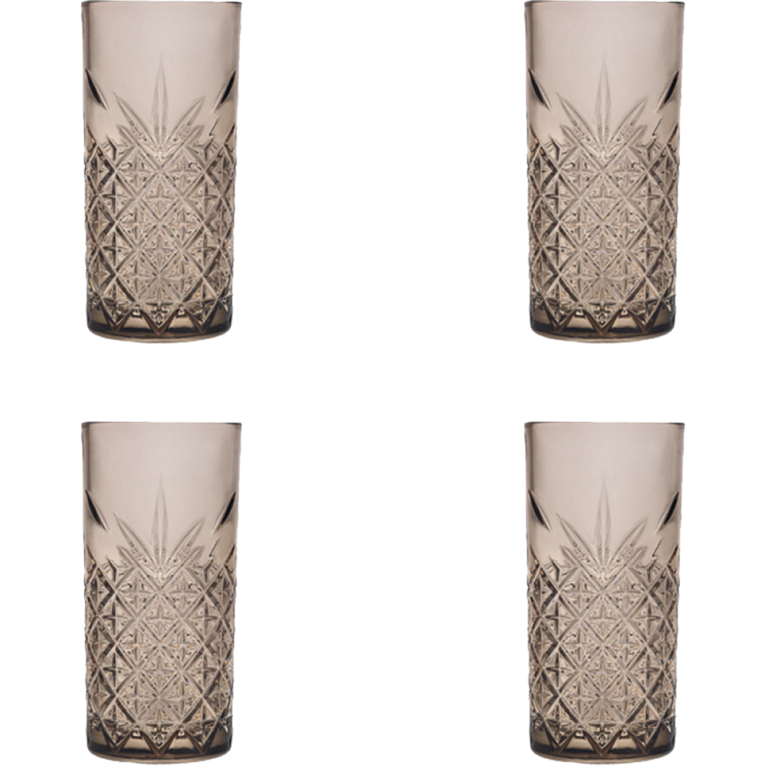 Pasabahce Longdrink Timeless 45 cl - Taupe Taupe 4 stuks