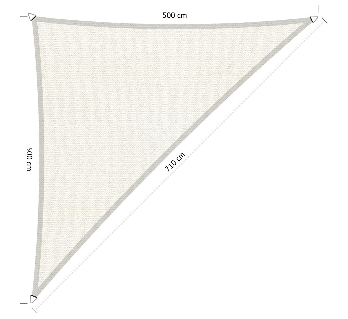 Shadow Comfort   driehoek 5x5x7,1m Arctic White