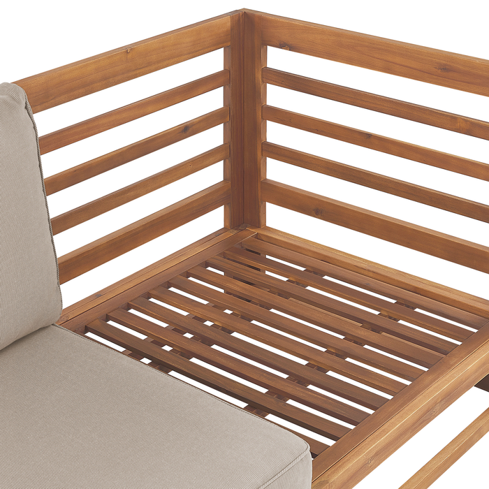 Beliani - TRANI - Tuinbank - Taupe - Acaciahout