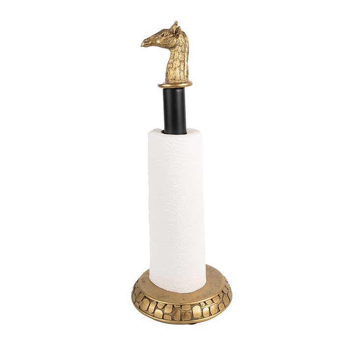 Clayre & Eef Keukenrolhouder  Ø 16x41 cm Goudkleurig Zwart Kunststof