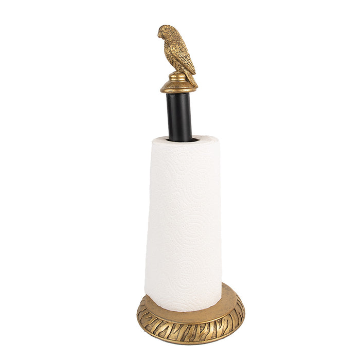 Clayre & Eef Keukenrolhouder  Ø 16x41 cm Goudkleurig Zwart Kunststof