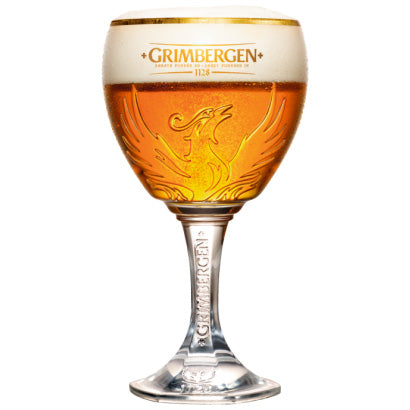 Grimbergen Bierglazen op Voet 33cl - 6 stuks - Bier Glas - Bolle Vorm