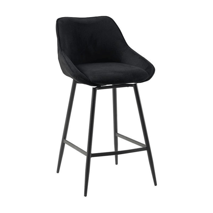 Bronx71 Barkruk draaibaar Luna ribstof zwart 68 cm