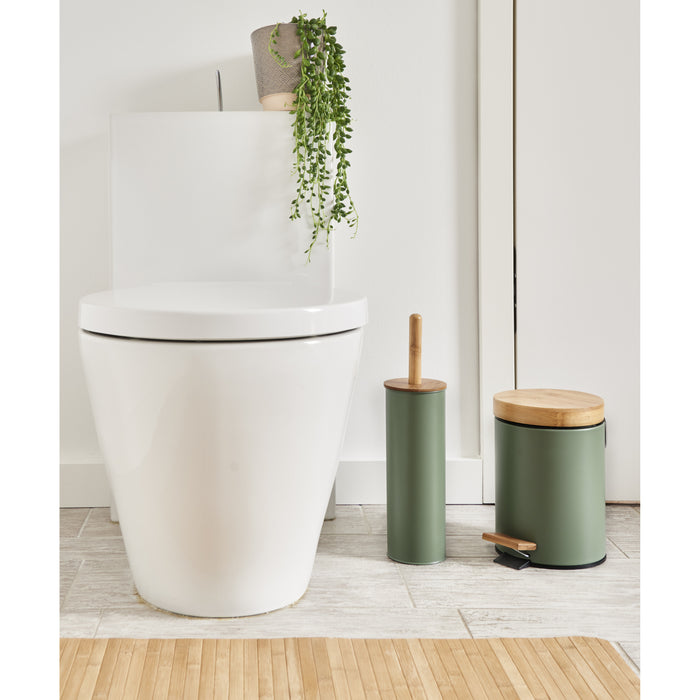 Zeller Pedaalemmer - 3L - salie groen - metaal en bamboe - 24 cm