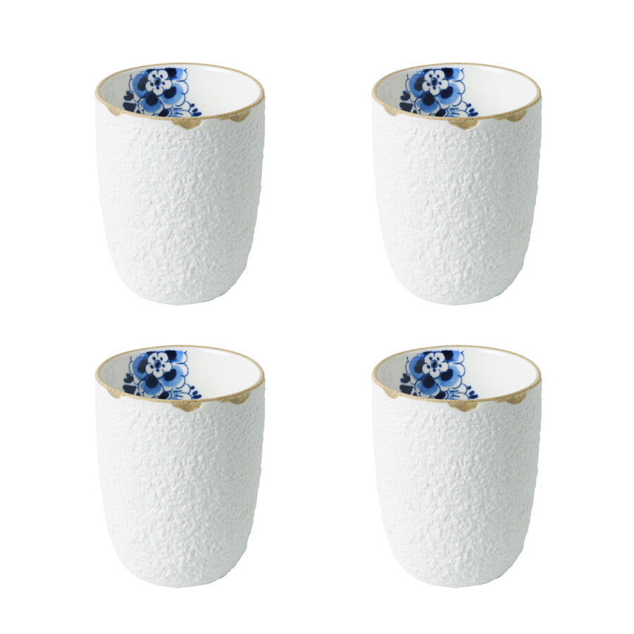 Heinen Delfts Blauw, Blauw Bloesem Cappucinomokken 4 st. Ø 0,35 L