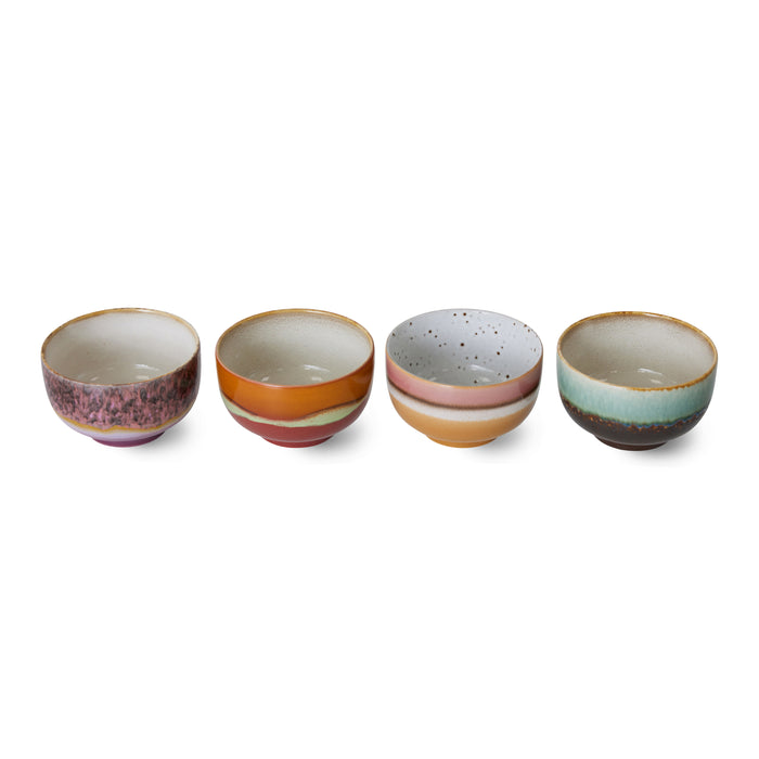 HKliving 70's Noodle Kommen Ø 13,5 cm - Set van 4 - Geyser