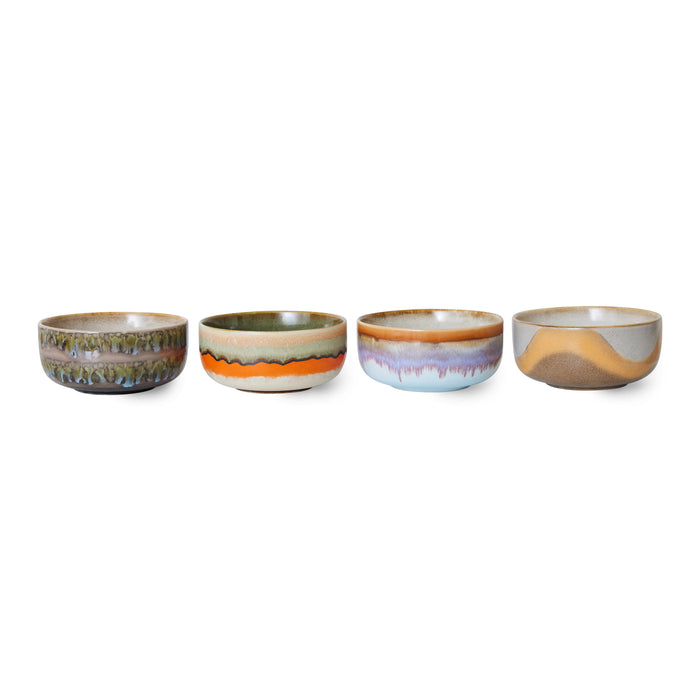 HKliving 70's Dessert Kommen Ø 12,5 cm - Set van 4 - Reef