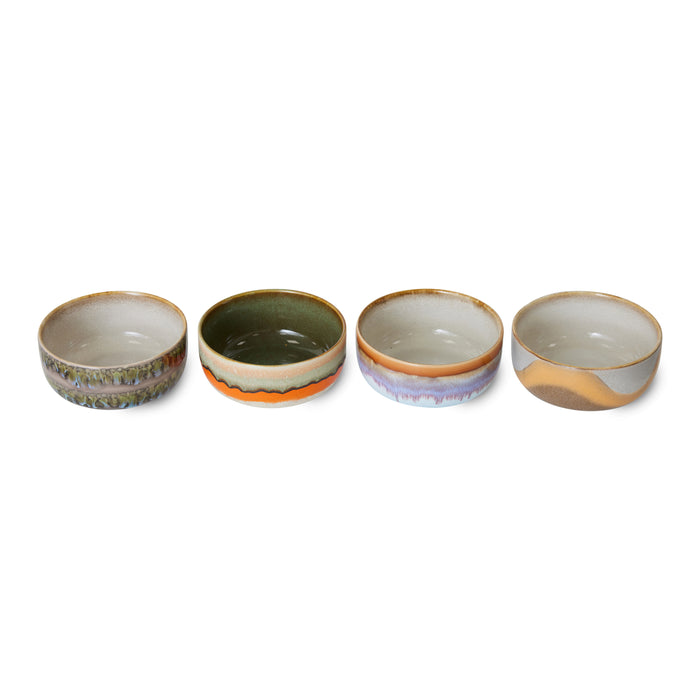 HKliving 70's Dessert Kommen Ø 12,5 cm - Set van 4 - Reef