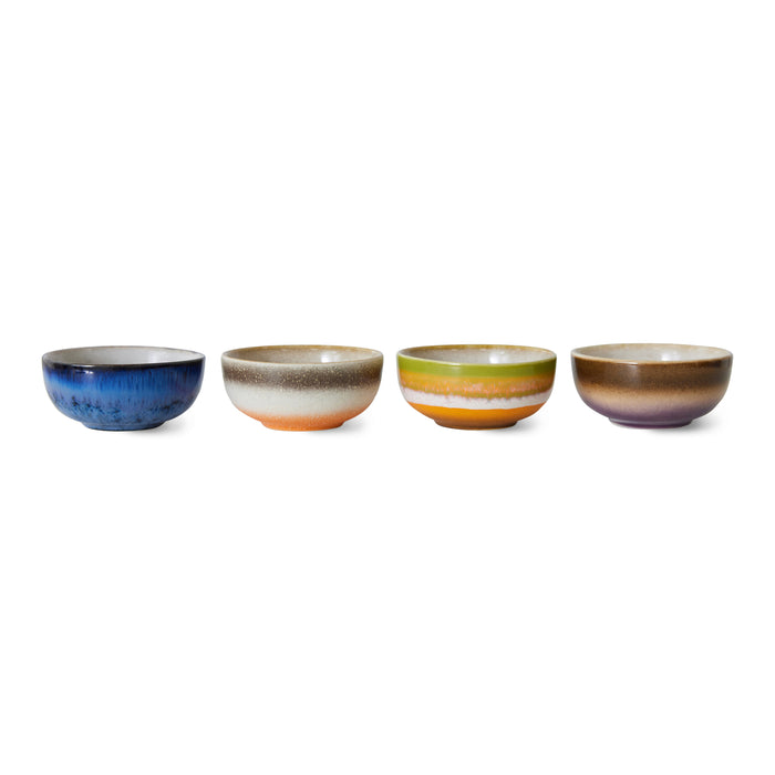 HKliving 70's Kommetjes Ø 8,3 cm - Set van 4 - Sierra