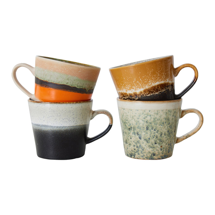 HKliving 70's Cappuccinomok 0,3 L - Set van 4 - Verve