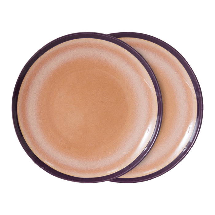 HKliving 70's Dinerbord Ø 29 cm - Set van 2 - Bedrock