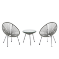 Beliani - ACAPULCO II - Bistroset voor 2 - Grijs - PE rotan