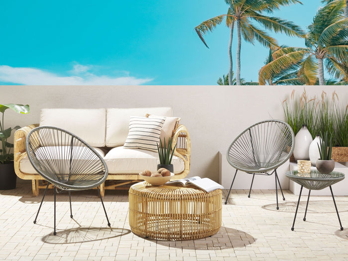 Beliani - ACAPULCO II - Bistroset voor 2 - Grijs - PE rotan