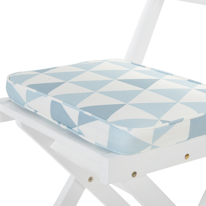 Beliani - FIJI - Bistroset voor 2 - Wit |Blauw - Acaciahout