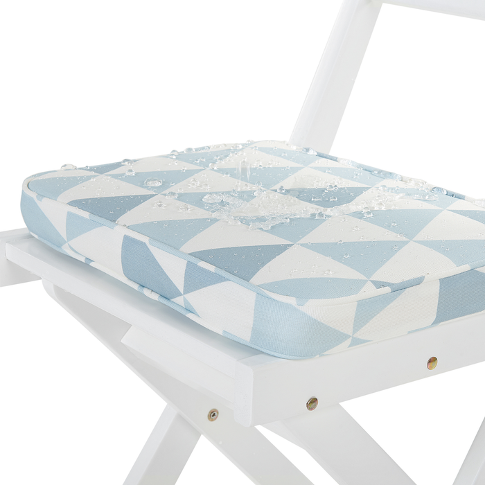 Beliani - FIJI - Bistroset voor 2 - Wit |Blauw - Acaciahout