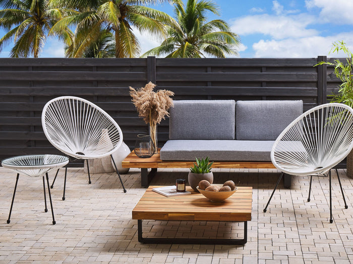 Beliani - ACAPULCO II - Bistroset voor 2 - Wit - PE rotan