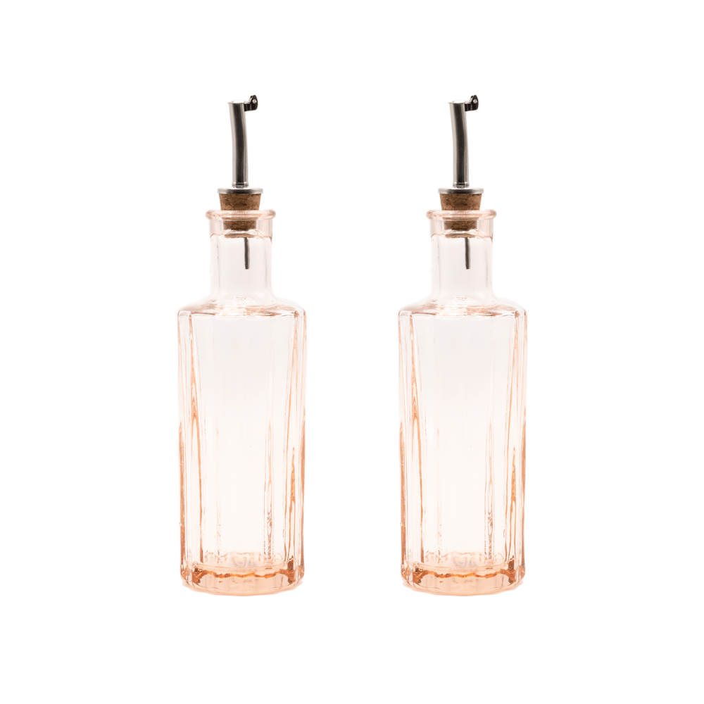 Brût Homeware, Set van 2, Olie|Azijn set 30 CL, zacht roze