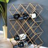 Furnilux - Wijnrek Burly goud metaal large 19 x 43 x 57 cm