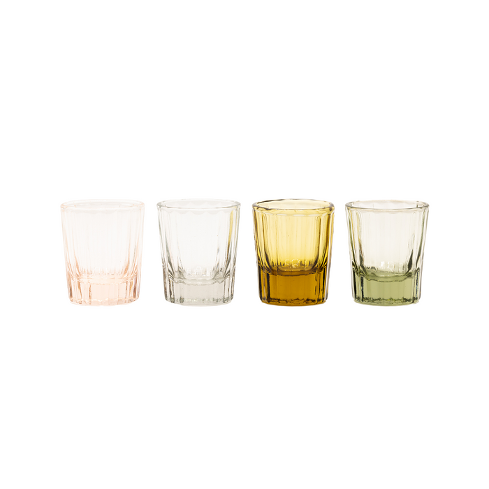 Brût Homeware, Set van 6, Espresso Glas 7 CL, amber bruin