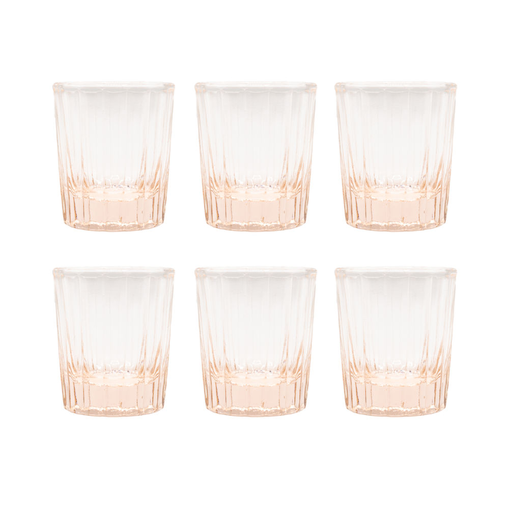 Brût Homeware, Set van 6, Espresso Glas 7 CL, zacht roze