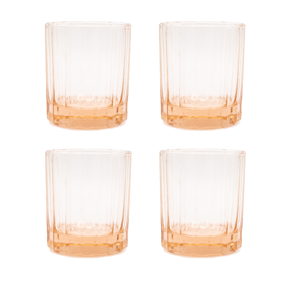 Brût Homeware, Set van 4, Whiskey Tumbler 25 CL, zacht roze