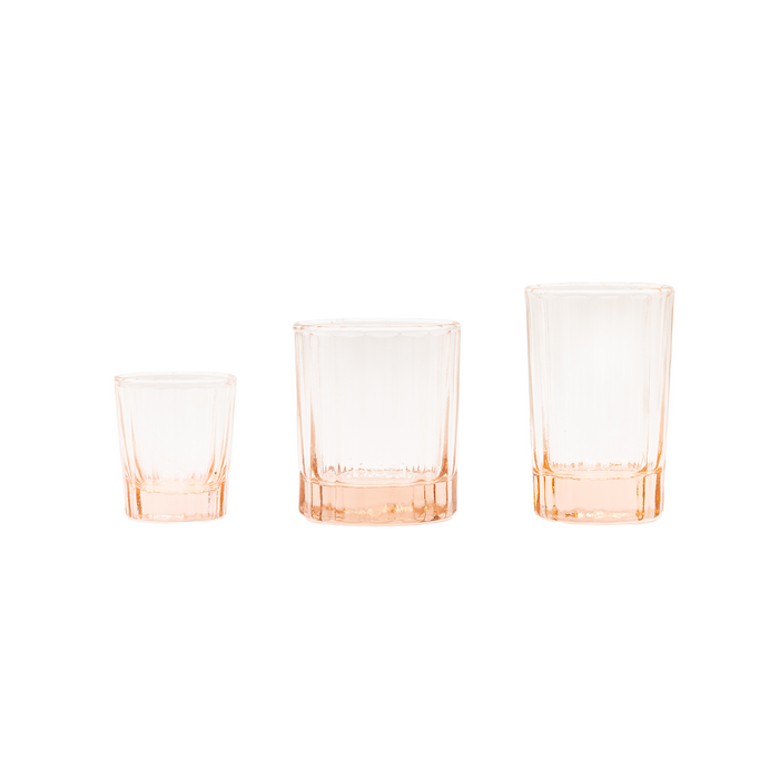 Brût Homeware, Set van 4, Whiskey Tumbler 25 CL, zacht roze