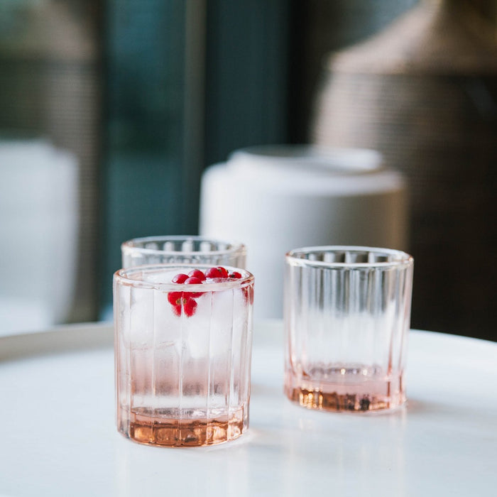 Brût Homeware, Set van 4, Whiskey Tumbler 25 CL, zacht roze