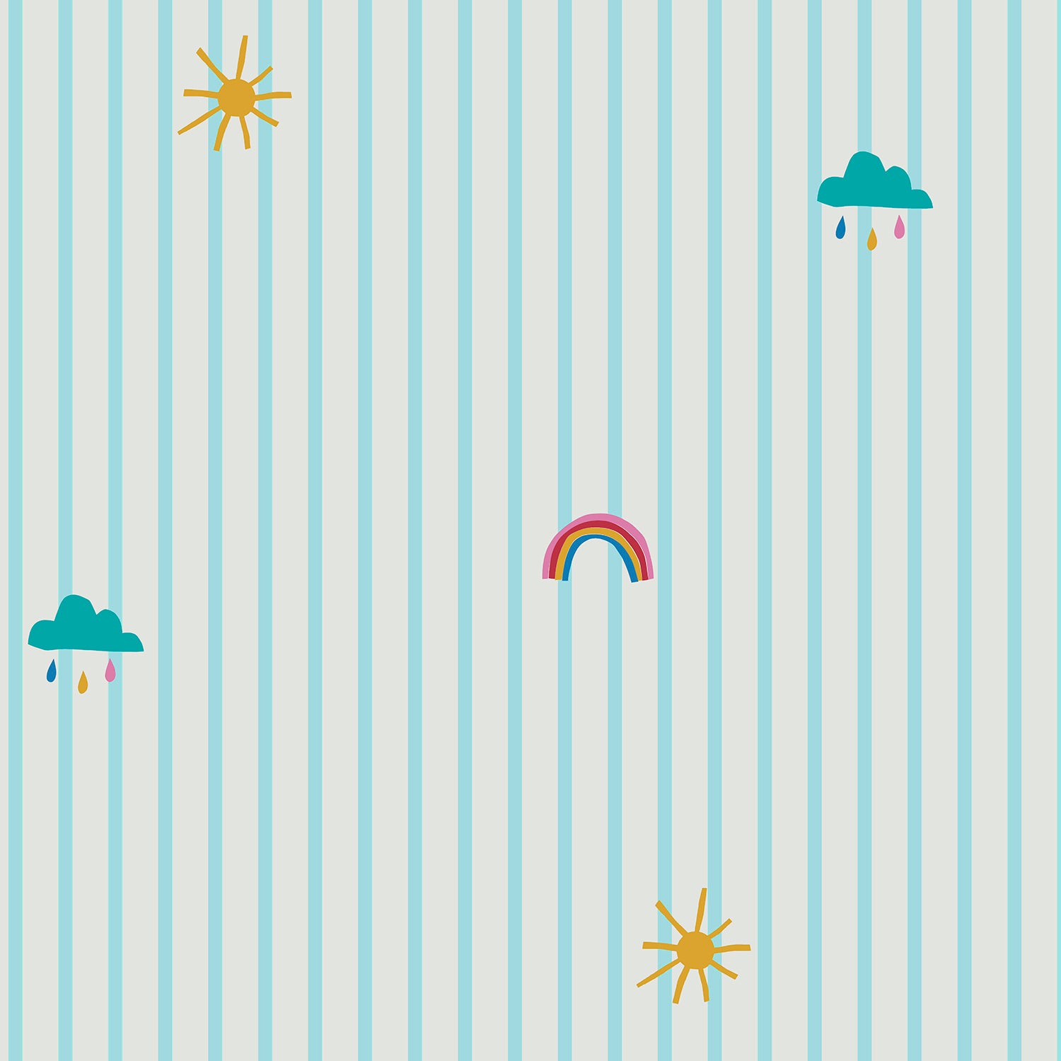 Joules vliesbehang Whatever the Weather Icons Haze