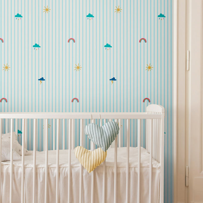 Joules vliesbehang Whatever the Weather Icons Haze