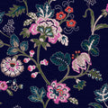 Joules vliesbehang Vine Cottage Floral Royal Navy