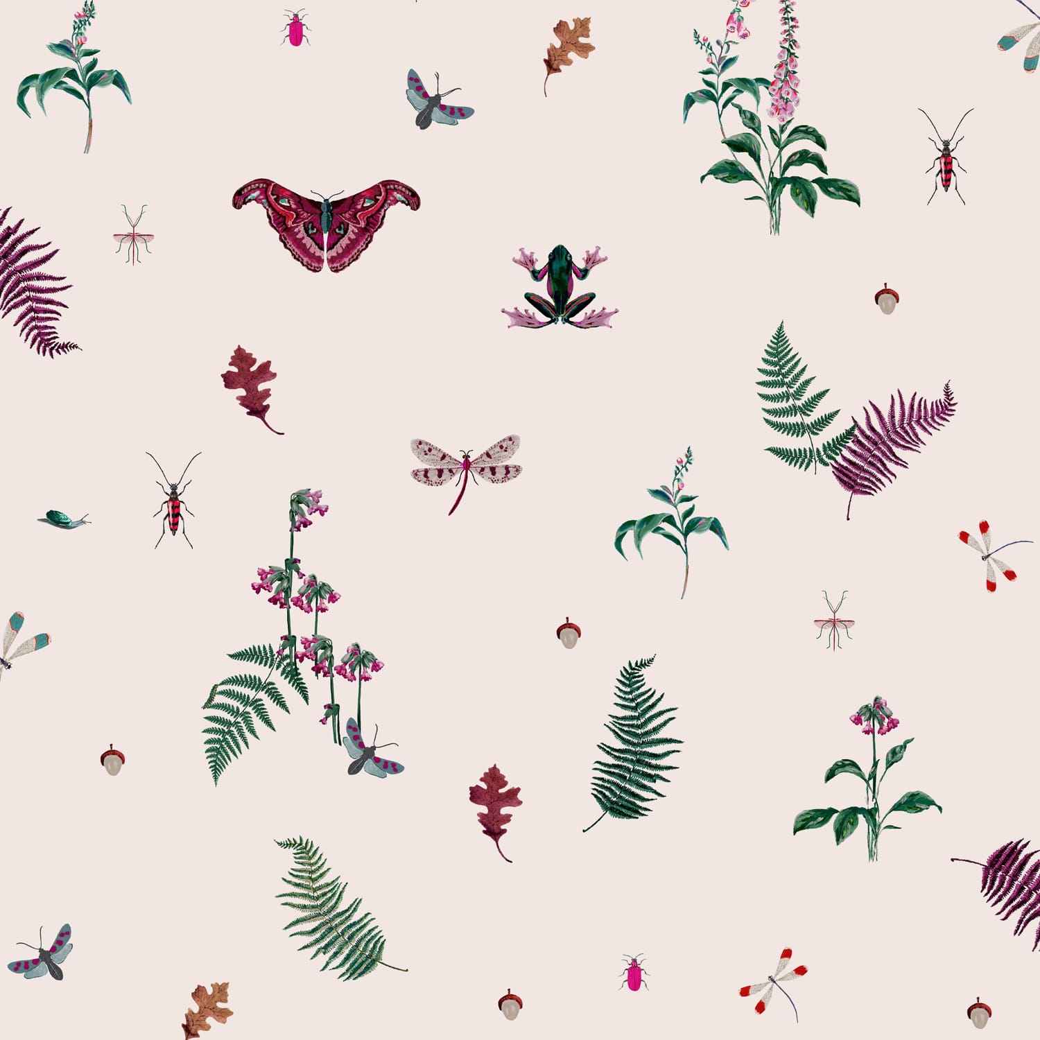 Joules vliesbehang Midnight Beasts Blush