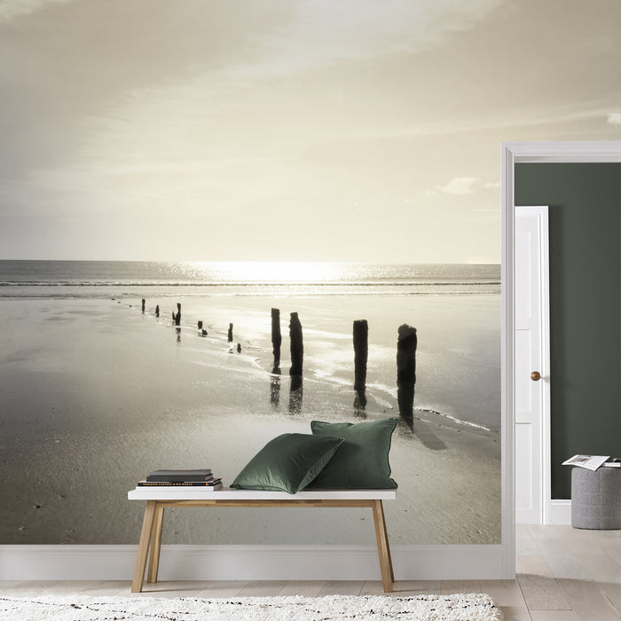 Art for the Home Calming Beach View Fotobehang 280x300 cm