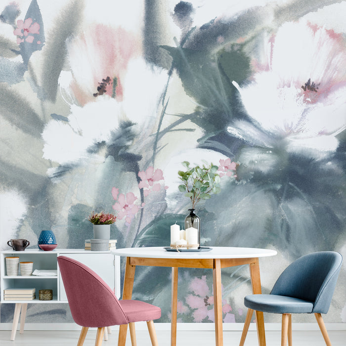 Art for the Home | Expressieve Bloemen - Pastel - Fotobehang - 280x300