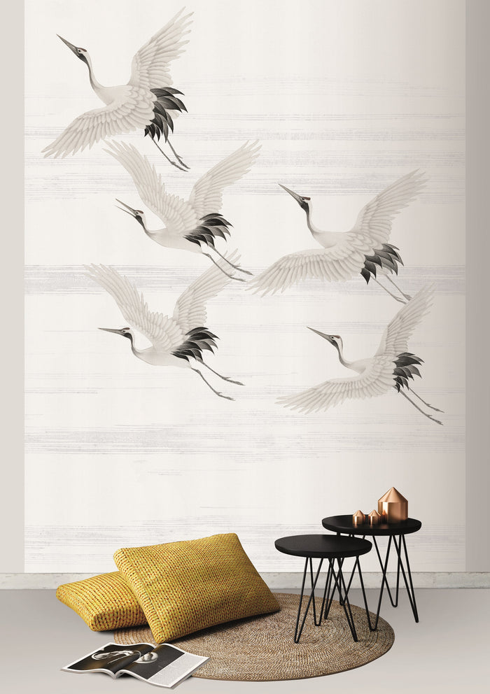 Art for the Home Kraanvogels Fotobehang 280x200 cm