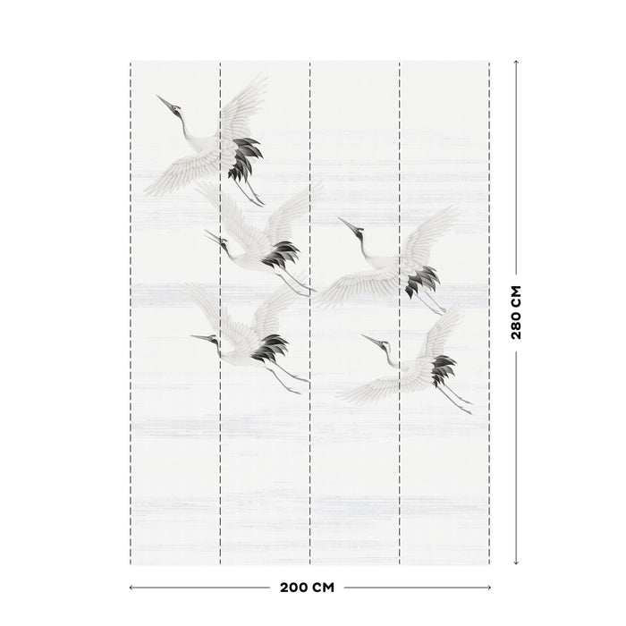 Art for the Home Kraanvogels Fotobehang 280x200 cm
