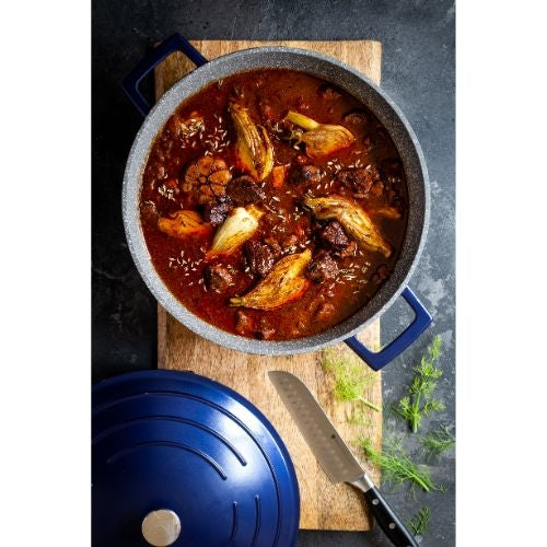 Braadpan, 28 cm, 5 L, Gietaluminium, Metallic Blauw - MasterClass