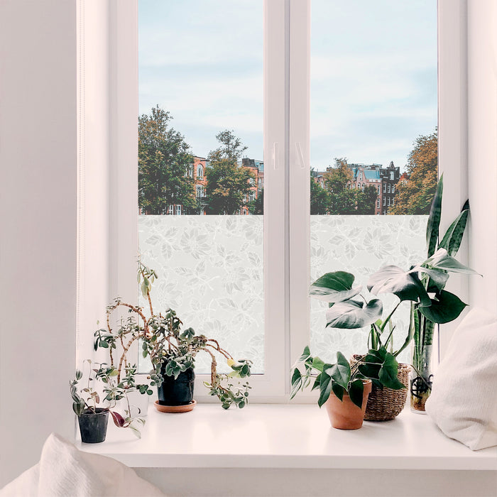 d-c-fix Damast Raamfolie - 45x200cm - Melkglas - Planten - Zelfklevend