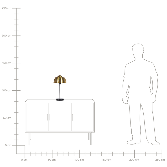 Beliani - SENETTE - Tafellamp - Zwart|Goud - Metaal