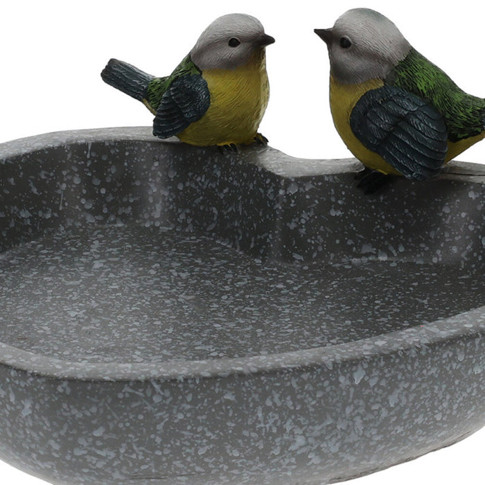 Pro GardenAA Vogelbad|voederschaal - hart - grijs - kunststof - D20 c