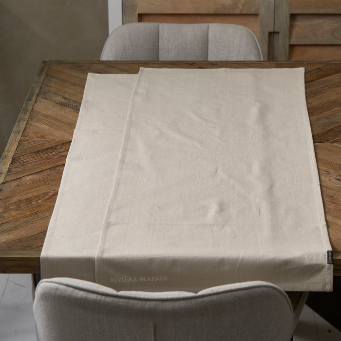 Riviera Maison Textiele Tafelloper 2 stuks - Whisper Flax - Beige