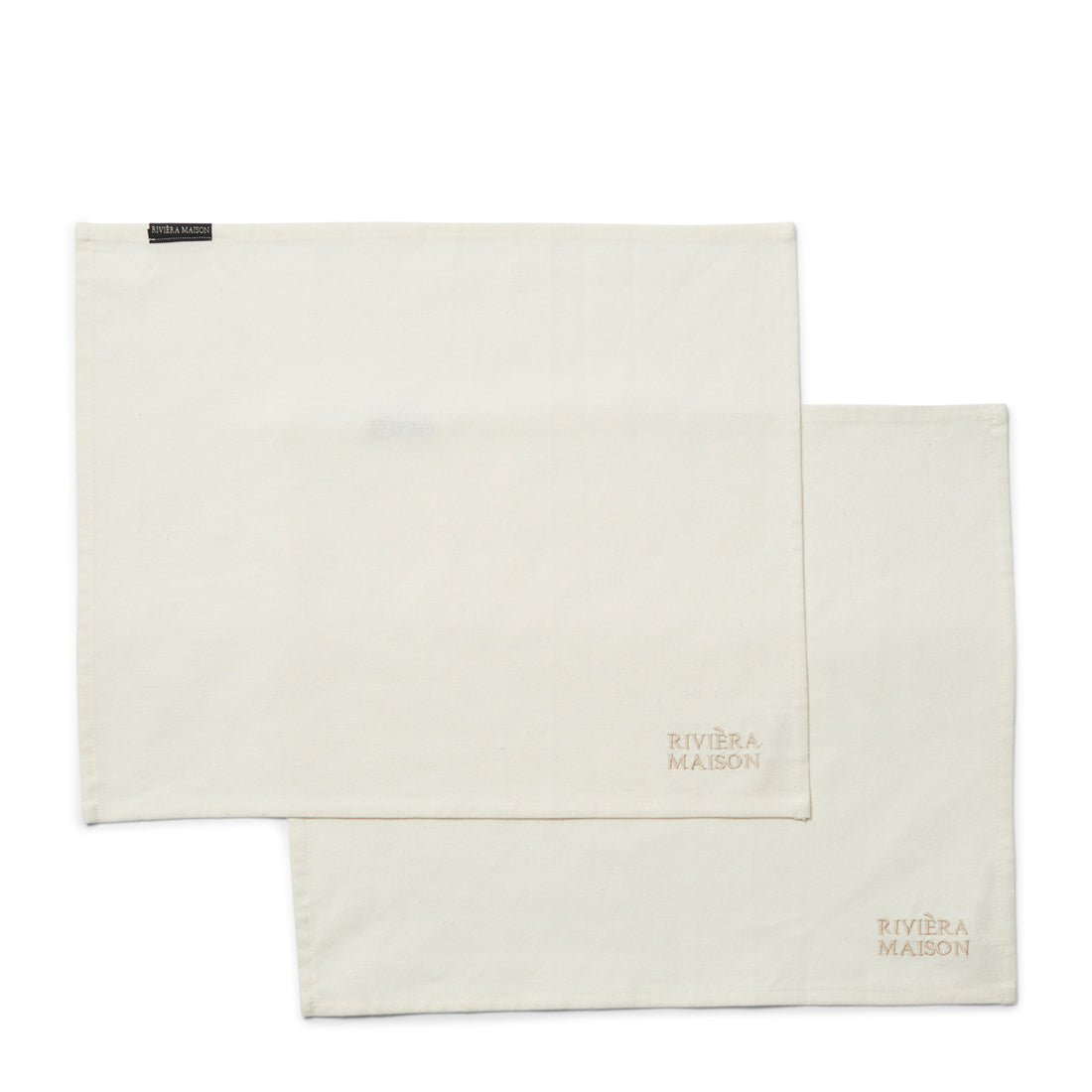 Riviera Maison Placeset Katoen Plain onderlegger - whisper white - Wit
